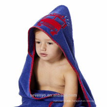 Hooded bamboo baby towel gift for your little boy embroidered car wrap in blue